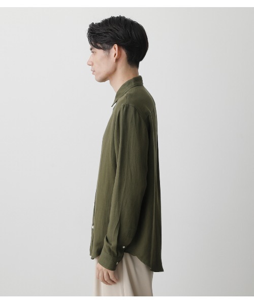 AZUL by moussy（アズールバイマウジー）の「RAYON LINEN SHIRT/レーヨンリネンシャツ（シャツ/ブラウス・メンズ・オフホワイト/カーキ/ブラック・SMALL/MEDIUM/LARGE）」の17枚目の写真