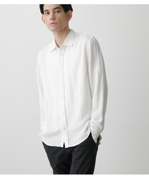 AZUL by moussy（アズールバイマウジー）の「RAYON LINEN SHIRT/レーヨンリネンシャツ（シャツ/ブラウス・メンズ・オフホワイト/カーキ/ブラック・SMALL/MEDIUM/LARGE）」の22枚目の写真