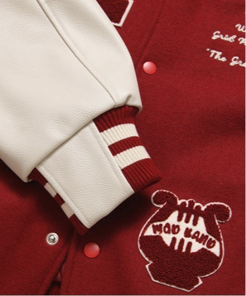 MAHAGRID(マハグリッド)の「【mahagrid】HHC VARSITY JACKET / マハグリッド HHC バーシティー スタジアム ジャケット(スタジャン・メンズ・ブラック/レッド・SMALL/MEDIUM/LARGE)」の15枚目の写真