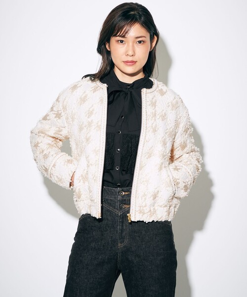 美品✨グレースコンチネンタル ラメ千鳥ブルゾン 完売品 定価5.2万 36 春 セール】ラメ千鳥ブルゾン（ブルゾン）｜GRACE CONTINENTAL（グレース