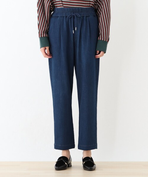 SHOO・LA・RUE（シューラルー）の「◆【S-3L】裏起毛デニムイージーテーパード（デニムパンツ・レディース・ブラック/ダークネイビー・02/01/05/04/03）」の13枚目の写真