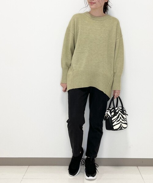 SHOO・LA・RUE（シューラルー）の「◆【S-3L】裏起毛デニムイージーテーパード（デニムパンツ・レディース・ブラック/ダークネイビー・02/01/05/04/03）」の14枚目の写真