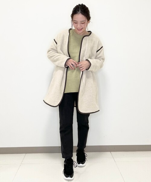 SHOO・LA・RUE（シューラルー）の「◆【S-3L】裏起毛デニムイージーテーパード（デニムパンツ・レディース・ブラック/ダークネイビー・02/01/05/04/03）」の4枚目の写真