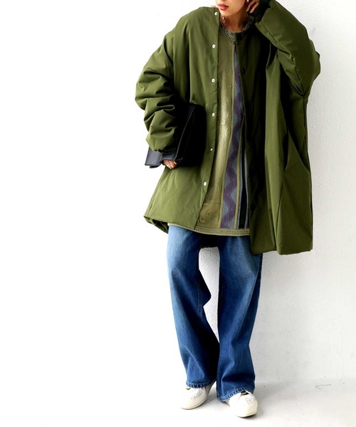 antiqua（アンティカ）の「レトロなざっくりジャガードニット（ニット/セーター・レディース・カーキ・M/L/L/XL）」の20枚目の写真