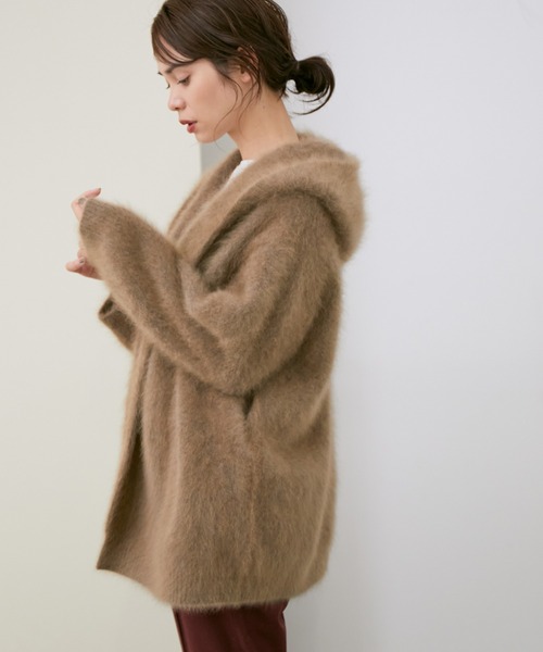 ROPE ラクーンファーフーディカーディガン　美品　ロペ ROPÉ(ロペ) / ラクーンファーフーディカーディガン (トップス