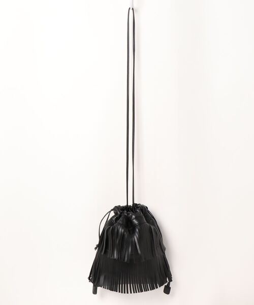 CIAOPANIC（チャオパニック）の「フリンジ巾着ショルダーバック（ショルダーバッグ・レディース・ブラック/グレー・FREE）」の8枚目の写真