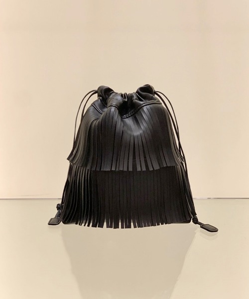 CIAOPANIC（チャオパニック）の「フリンジ巾着ショルダーバック（ショルダーバッグ・レディース・ブラック/グレー・FREE）」の10枚目の写真