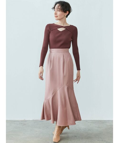 LAGUNAMOON（ラグナムーン）の「アシンメトリーフレアーチンツスカート（スカート・レディース・ライトグレー/ピンク/モカ・SMALL/MEDIUM）」の22枚目の写真