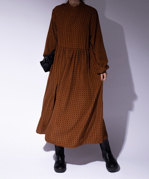 SETUP7（セットアップセブン）の「【SETUP7】一枚でおしゃれなムードに決まるクラシカルテキスタイルワンピース classical textile dress（ワンピース・レディース・ブラック/イエロー/ブラック系その他2・FREE）」の13枚目の写真