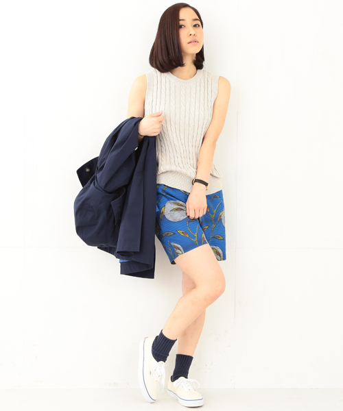 BEAMS BOY(ビームスボーイ)の「BEAMS BOY / 5ゲージ ケーブル編み クルーベスト(ベスト・レディース・ナチュラル/グレー/ネイビー・ONE SIZE)」の17枚目の写真