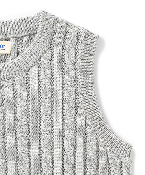 BEAMS BOY(ビームスボーイ)の「BEAMS BOY / 5ゲージ ケーブル編み クルーベスト(ベスト・レディース・ナチュラル/グレー/ネイビー・ONE SIZE)」の11枚目の写真