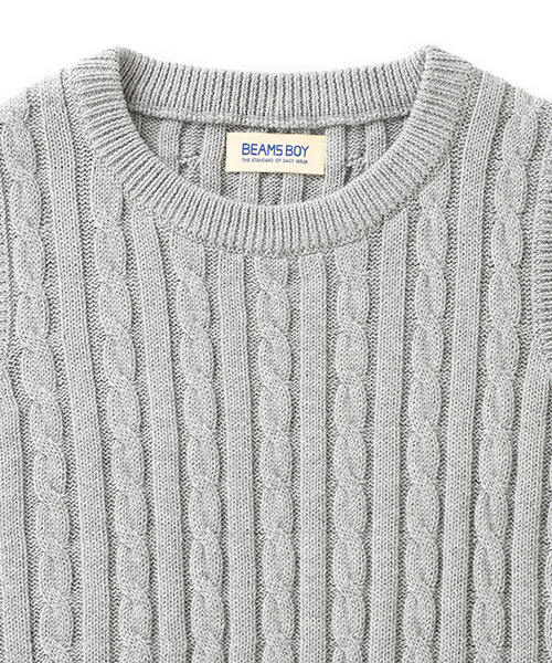 BEAMS BOY(ビームスボーイ)の「BEAMS BOY / 5ゲージ ケーブル編み クルーベスト(ベスト・レディース・ナチュラル/グレー/ネイビー・ONE SIZE)」の12枚目の写真