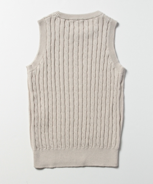 BEAMS BOY(ビームスボーイ)の「BEAMS BOY / 5ゲージ ケーブル編み クルーベスト(ベスト・レディース・ナチュラル/グレー/ネイビー・ONE SIZE)」の19枚目の写真