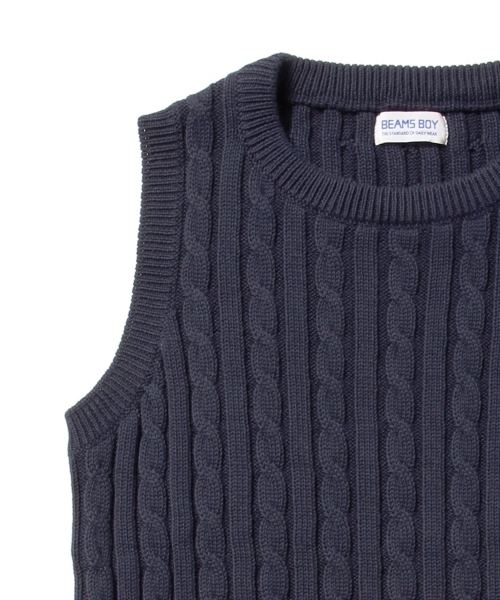 BEAMS BOY(ビームスボーイ)の「BEAMS BOY / 5ゲージ ケーブル編み クルーベスト(ベスト・レディース・ナチュラル/グレー/ネイビー・ONE SIZE)」の21枚目の写真