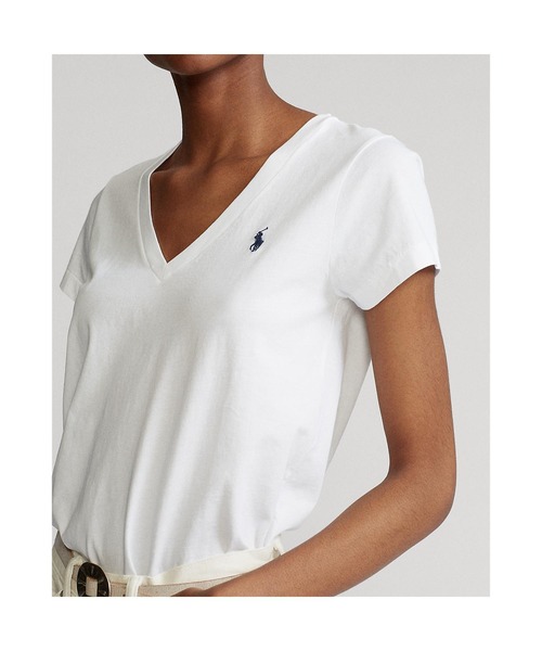 人気のVネックTシャツ【RALPH LAUREN】コットンホワイト入手困難 POLO RALPH LAUREN（ポロ ラルフ ローレン）の「コットン