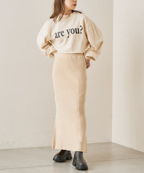 Chico（チコ）の「マーメイドニットロングスカート（スカート・レディース・チャコールグレー/ライトベージュ/ブラウン/ブラック・FREE）」の19枚目の写真