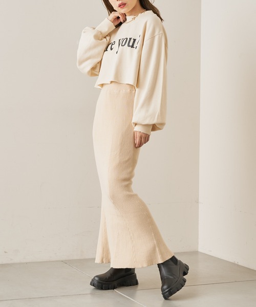 Chico（チコ）の「マーメイドニットロングスカート（スカート・レディース・チャコールグレー/ライトベージュ/ブラウン/ブラック・FREE）」の20枚目の写真