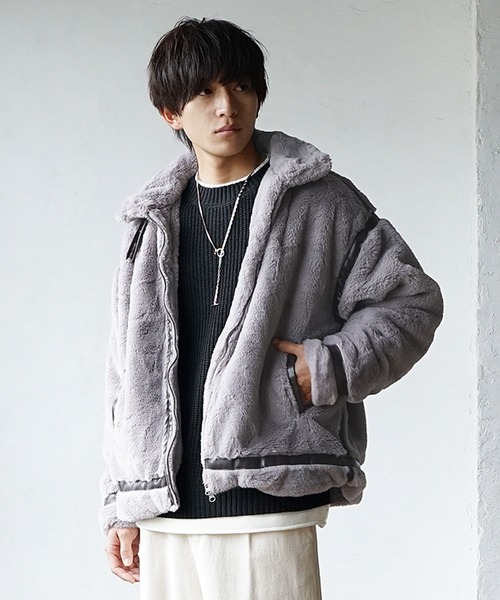 MinoriTY】B-3ジャケット ファーブルゾン メンズ オーバーサイズ
