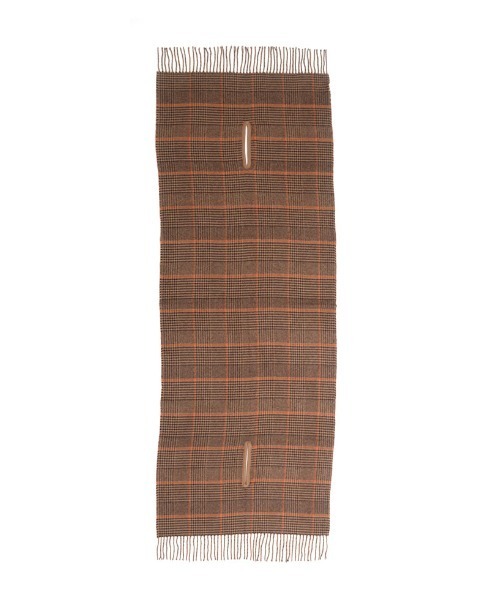 Re:EDIT（リエディ）の「着られる2WAYチェック柄ストール（ストール/ショール・レディース・ブラウン/グレー・FREE）」の4枚目の写真