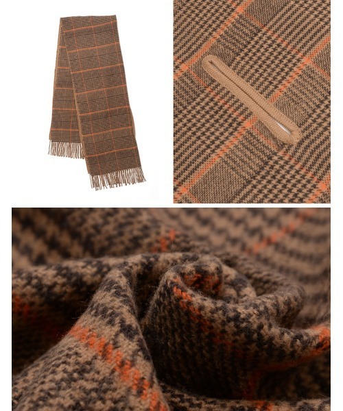 Re:EDIT（リエディ）の「着られる2WAYチェック柄ストール（ストール/ショール・レディース・ブラウン/グレー・FREE）」の5枚目の写真