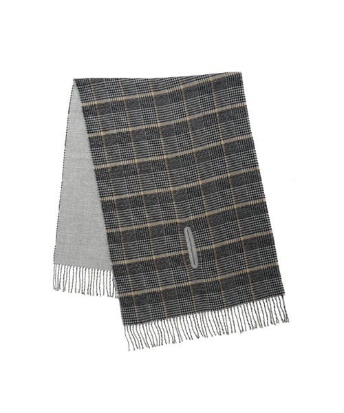 Re:EDIT（リエディ）の「着られる2WAYチェック柄ストール（ストール/ショール・レディース・ブラウン/グレー・FREE）」の3枚目の写真