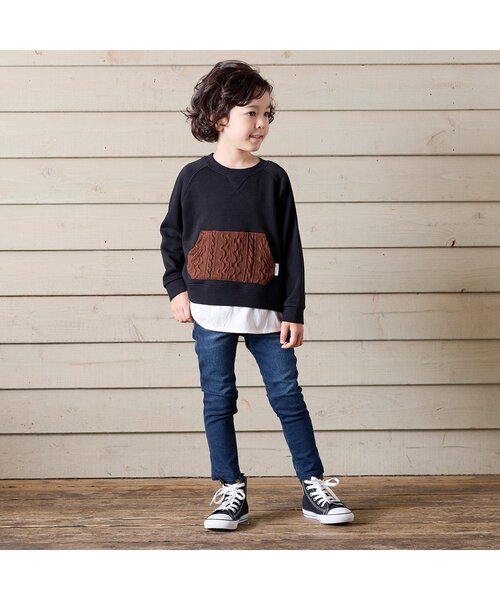 BREEZE（ブリーズ）の「/あったかもっとスキニーデニムパンツ_裏起毛_ストレッチ 10分丈（その他パンツ・キッズ・ネイビー/ブルー・90/100/150/140/130/120/110）」の9枚目の写真