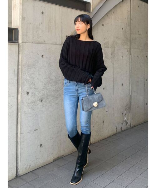 EMODA(エモダ)の「サイドレースアップハイウエストパギンス(デニムパンツ・レディース・ブラック/ブルー・X-SMALL/SMALL/MEDIUM)」の13枚目の写真