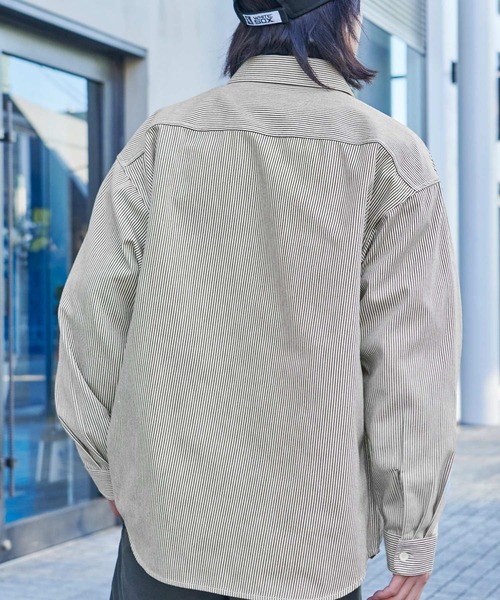 Dickies/ディッキーズ ワッペン刺繍オーバーサイズツイルワークシャツ