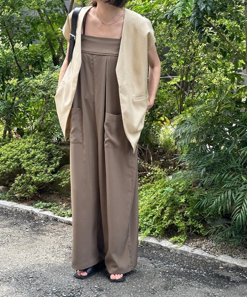 select moca【美品】 ベージュ オーバーサイズ ノーカラー セット ノーカラーベスト【by SON】【SALE】 – SELECT MOCA