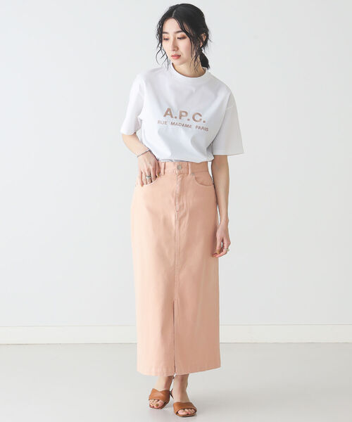 BEAMS LIGHTS(ビームスライツ)の「BEAMS LIGHTS / フロント スリット カラー スカート(スカート・レディース・サックスブルー/オレンジ系その他・38/36)」の9枚目の写真