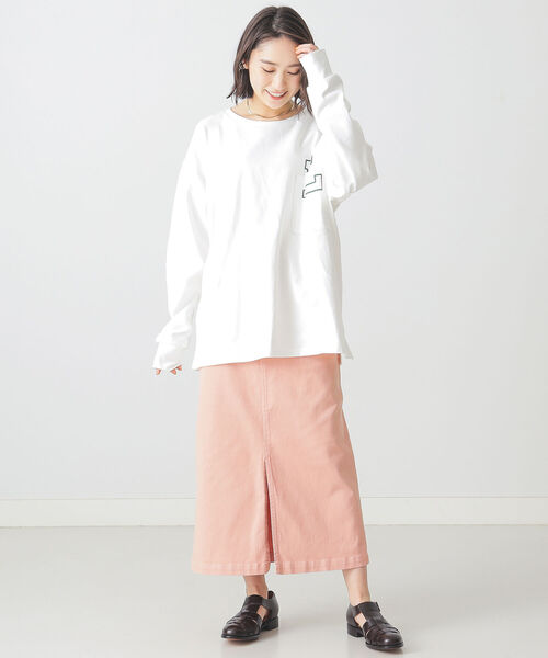 BEAMS LIGHTS(ビームスライツ)の「BEAMS LIGHTS / フロント スリット カラー スカート(スカート・レディース・サックスブルー/オレンジ系その他・38/36)」の7枚目の写真