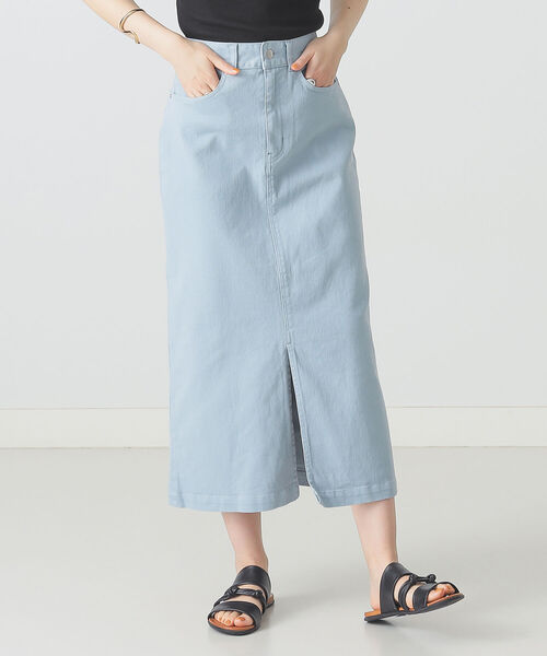 BEAMS LIGHTS(ビームスライツ)の「BEAMS LIGHTS / フロント スリット カラー スカート(スカート・レディース・サックスブルー/オレンジ系その他・38/36)」の6枚目の写真