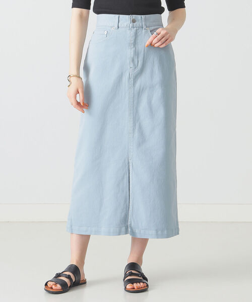 BEAMS LIGHTS(ビームスライツ)の「BEAMS LIGHTS / フロント スリット カラー スカート(スカート・レディース・サックスブルー/オレンジ系その他・38/36)」の10枚目の写真