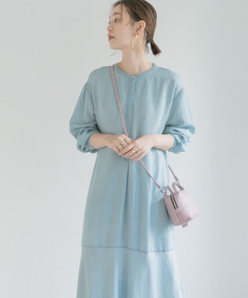 F by ROSSO（エフバイロッソ）の「F by ROSSO　シャンブレーデニムフレアワンピース（ワンピース・レディース・ライトブルー/インディゴブルー・38/36）」の11枚目の写真