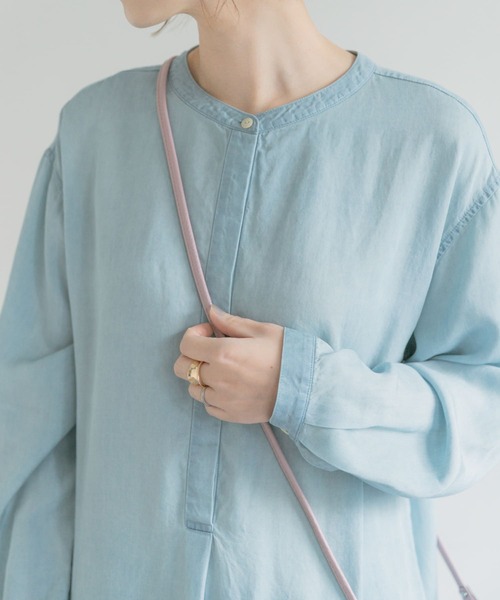 F by ROSSO（エフバイロッソ）の「F by ROSSO　シャンブレーデニムフレアワンピース（ワンピース・レディース・ライトブルー/インディゴブルー・38/36）」の8枚目の写真