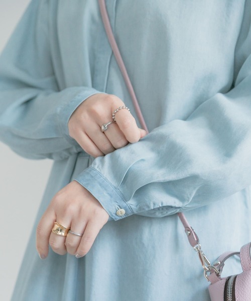 F by ROSSO（エフバイロッソ）の「F by ROSSO　シャンブレーデニムフレアワンピース（ワンピース・レディース・ライトブルー/インディゴブルー・38/36）」の6枚目の写真