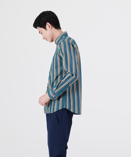 Blue Standard （ブルースタンダード）の「【BLUE STANDARD/ブルースタンダード】ラクケア イージーケア ツイルストライプボタンダウンシャツ（シャツ/ブラウス・メンズ・ブラック/ワイン/グリーン/ブルー/ダークグリーン/スミクロ/ダークブルー・MEDIUM/LARGE/X-LARGE）」の16枚目の写真