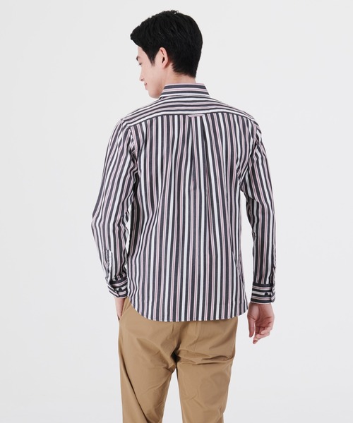 Blue Standard （ブルースタンダード）の「【BLUE STANDARD/ブルースタンダード】ラクケア イージーケア ツイルストライプボタンダウンシャツ（シャツ/ブラウス・メンズ・ブラック/ワイン/グリーン/ブルー/ダークグリーン/スミクロ/ダークブルー・MEDIUM/LARGE/X-LARGE）」の12枚目の写真
