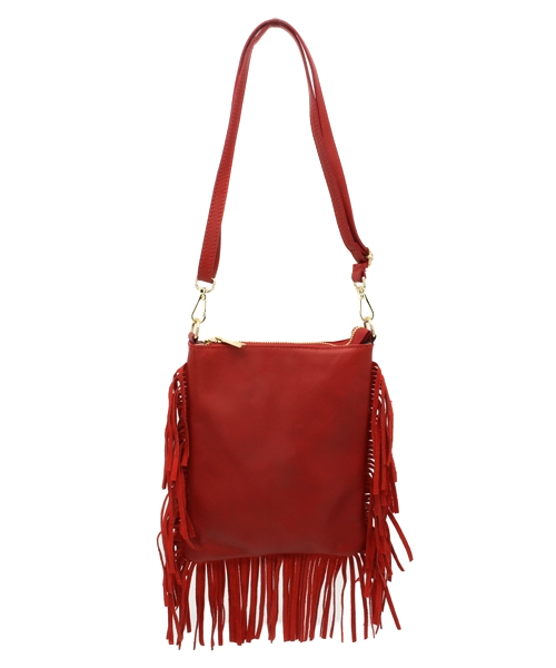 ROSE BUD(ローズバッド)の「(MARCO BIANCHINI) 14087 FRINGE TRIM SMAL SHOULDER BAG(ショルダーバッグ・レディース・ブラック/アイボリー/レッド/シルバー・ONE SIZE)」の3枚目の写真