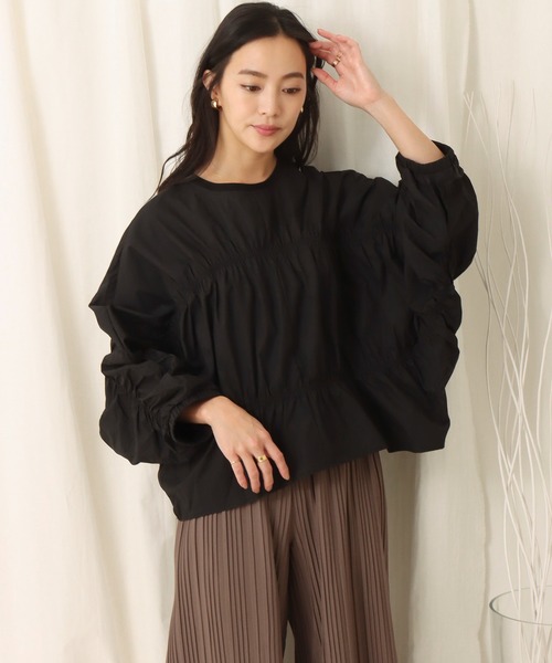 libelle more(リベル モア)の「ボーダーギャザーブラウス(シャツ/ブラウス・レディース・ホワイト/ブラック・M)」の10枚目の写真