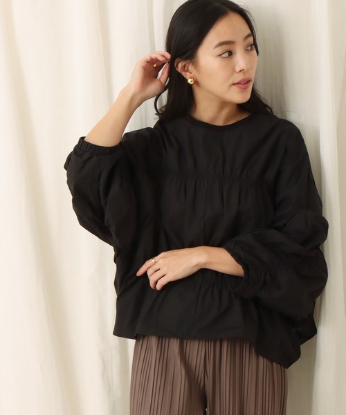 libelle more(リベル モア)の「ボーダーギャザーブラウス(シャツ/ブラウス・レディース・ホワイト/ブラック・M)」の7枚目の写真