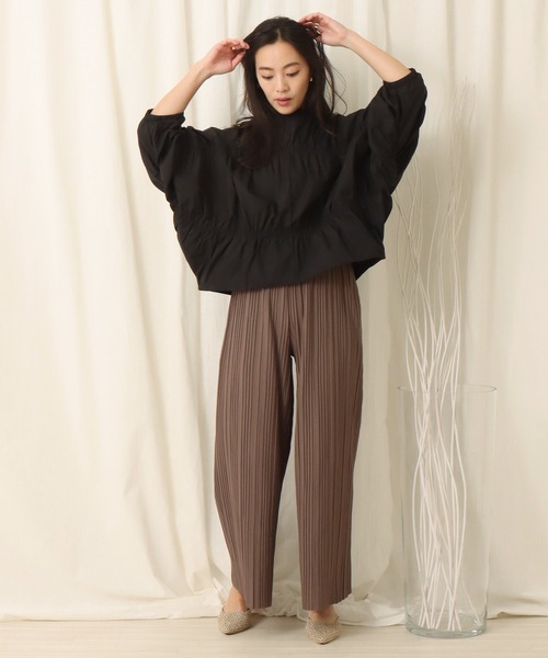 libelle more(リベル モア)の「ボーダーギャザーブラウス(シャツ/ブラウス・レディース・ホワイト/ブラック・M)」の3枚目の写真