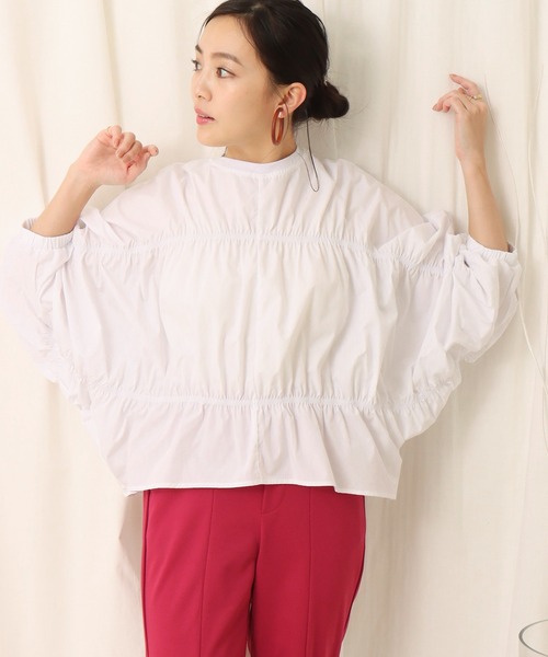 libelle more(リベル モア)の「ボーダーギャザーブラウス(シャツ/ブラウス・レディース・ホワイト/ブラック・M)」の9枚目の写真