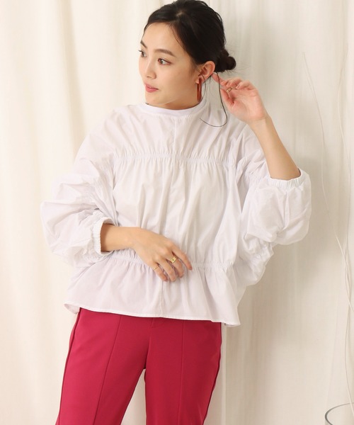 libelle more(リベル モア)の「ボーダーギャザーブラウス(シャツ/ブラウス・レディース・ホワイト/ブラック・M)」の6枚目の写真