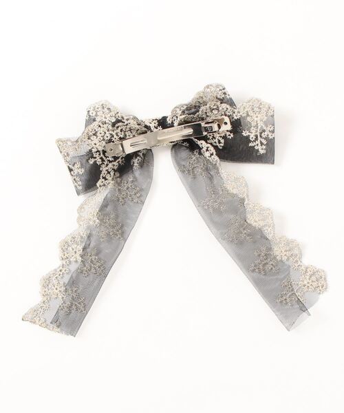 Fun & Daily（ファンアンドデイリー）の「F&D : フレンチレースリボンバレッタ（バレッタ/ヘアクリップ・レディース・ホワイト/ブラック・FREE）」の4枚目の写真