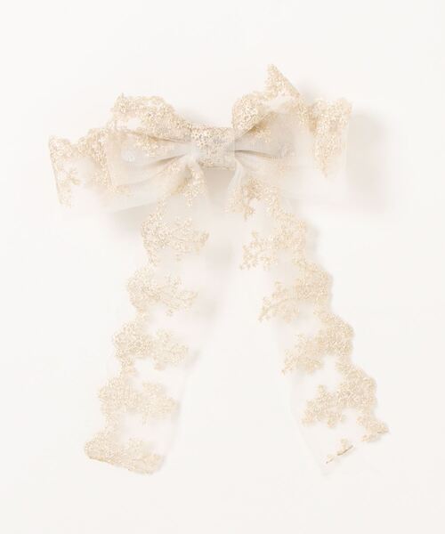 Fun & Daily（ファンアンドデイリー）の「F&D : フレンチレースリボンバレッタ（バレッタ/ヘアクリップ・レディース・ホワイト/ブラック・FREE）」の3枚目の写真