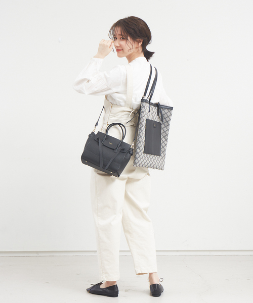 LOWELL things(ロウェル シングス)の「●【WEB限定】ファブリックジャガードA4トートBAG(トートバッグ・レディース・ダークベージュ/ブラック/ベージュ・フリー)」の5枚目の写真