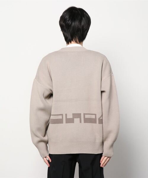 LUSOR（ルーソル）の「LUSOR（ルーソル） Wジャカードロゴカーディガン（カーディガン/ボレロ・メンズ・ブルーグレー/チャコール/ライトグレー・MEDIUM/LARGE）」の5枚目の写真