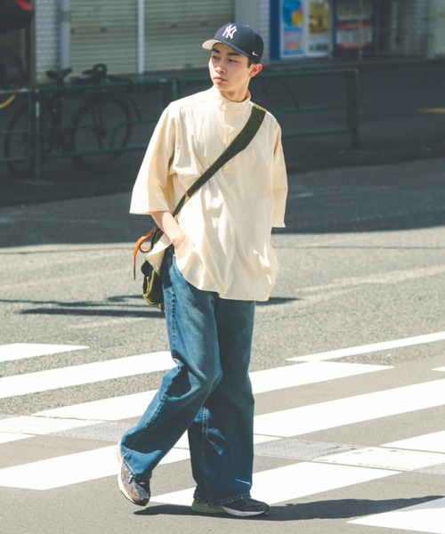 BROKEN BASE（ブロークンベース）の「M55オーバーサイズプルオーバー（シャツ/ブラウス・メンズ・オフホワイト/カーキ/インディゴブルー・MEDIUM/LARGE）」の2枚目の写真