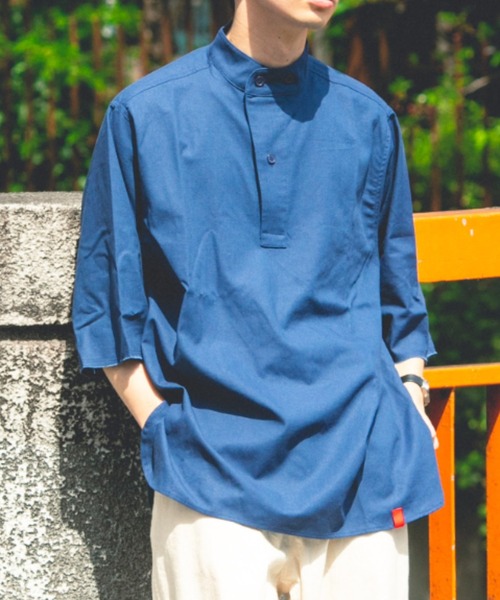 BROKEN BASE（ブロークンベース）の「M55オーバーサイズプルオーバー（シャツ/ブラウス・メンズ・オフホワイト/カーキ/インディゴブルー・MEDIUM/LARGE）」の3枚目の写真